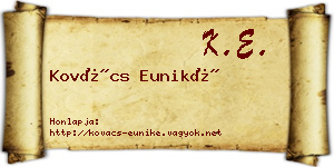 Kovács Euniké névjegykártya