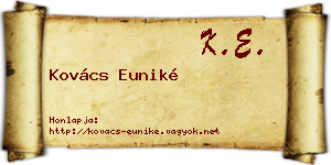 Kovács Euniké névjegykártya